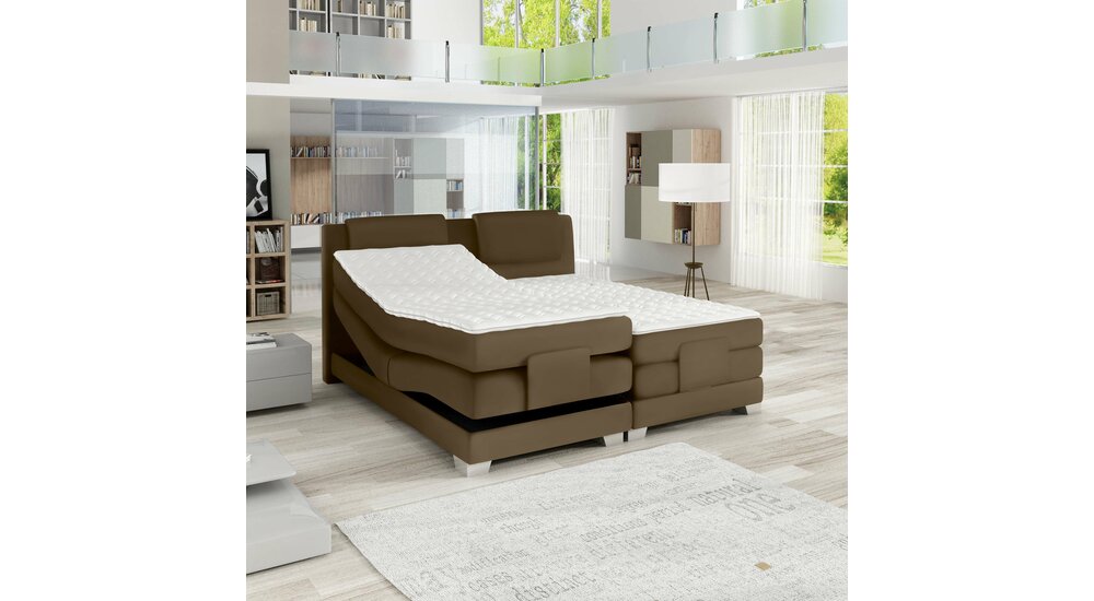 Stylefy Wave Lit boxspring Cappuccino 140x200 cm