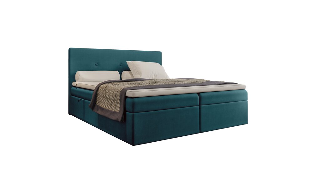 Stylefy Largetti Lit boxspring 140x200 cm Turquoise