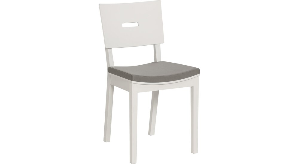 Stylefy Simplica II Chaise en bois Blanc Gris