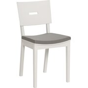 Stylefy Simplica II Chaise en bois Blanc Gris