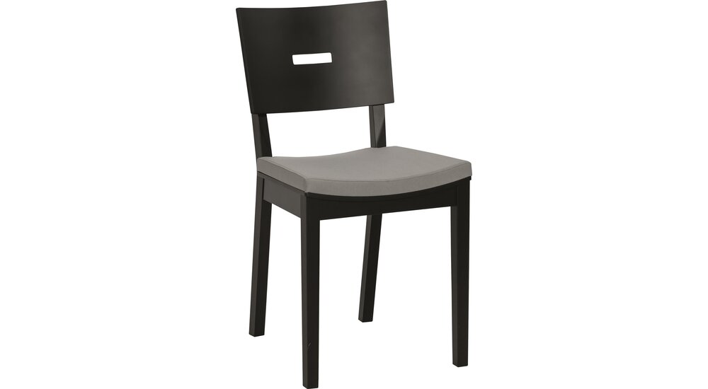 Stylefy Simplica II Chaise en bois Noir  Gris