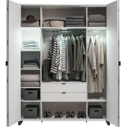 Stylefy Simplica Armoire a charnieres Gris 