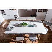 Stylefy Dakkara II Table de salle à manger Blanc Chêne