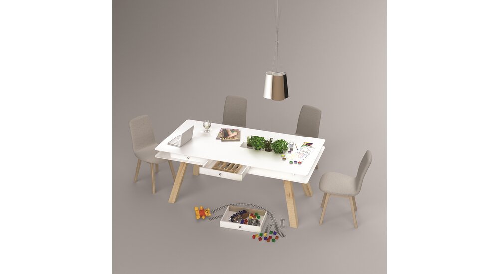 Stylefy Dakkara II Table de salle à manger Blanc