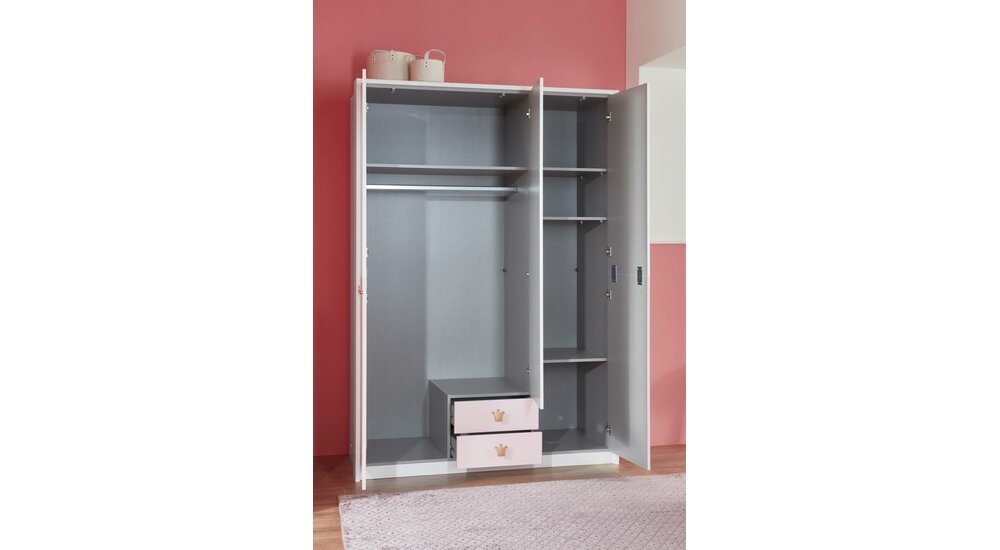 Stylefy Emilie III Armoire-penderie Blanc Rose