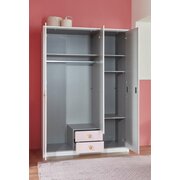 Stylefy Emilie III Armoire-penderie Blanc Rose