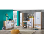 Stylefy Nicole I Armoire-penderie Blanc Chêne Turquoise