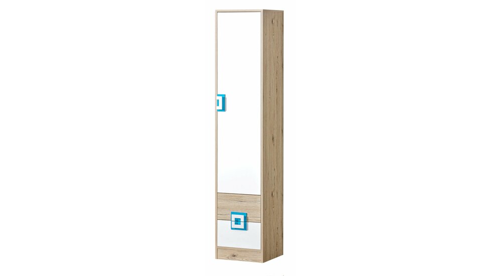 Stylefy Nicole IV Armoire-penderie Chêne Blanc Turquoise