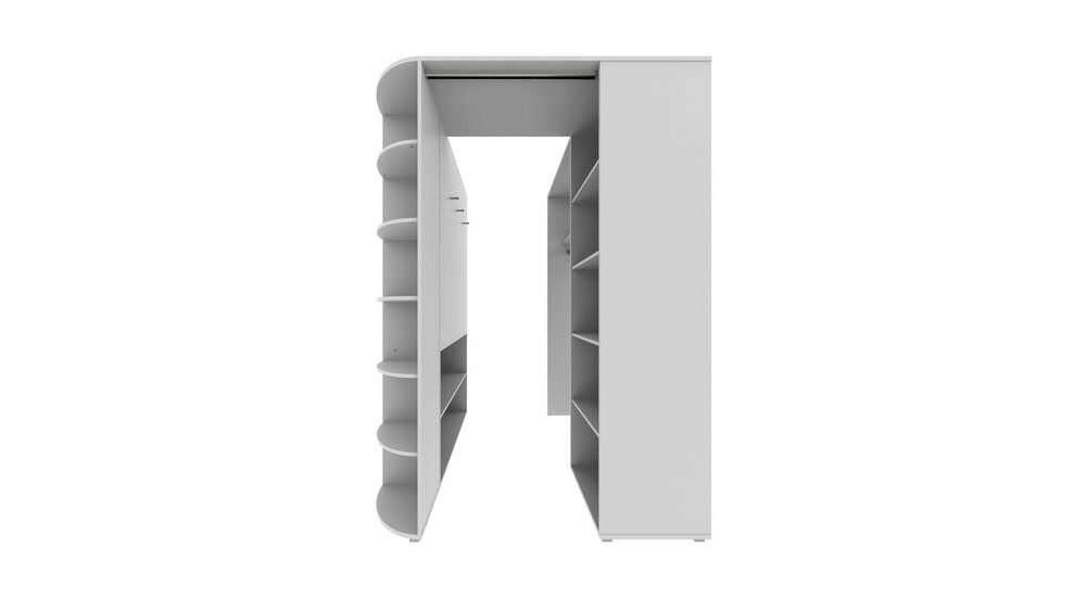 Stylefy Lio Armoire dangle avec portes pliantes Blanc Graphite