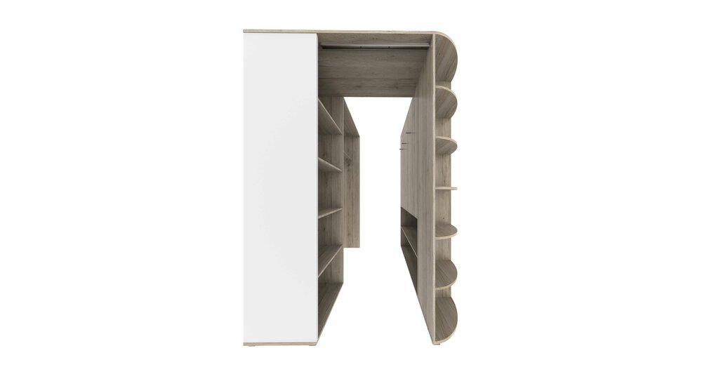 Stylefy Lio Armoire dangle avec portes pliantes Chêne San Remo Blanc