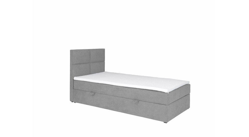 Stylefy Larni Lit boxspring Cuir synthétique MADRYT Gris 80x200 cm