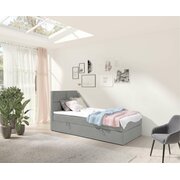 Stylefy Larni Lit boxspring Cuir synthétique MADRYT Gris 100x200 cm