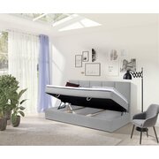 Stylefy Eliza Lit boxspring Cuir synthétique MADRYT Gris 80x200 cm