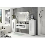 Stylefy Sambir Ensemble de salle de bain Blanc mat Blanc brillant