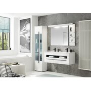 Stylefy Sambir Ensemble de salle de bain Blanc brillant Blanc mat