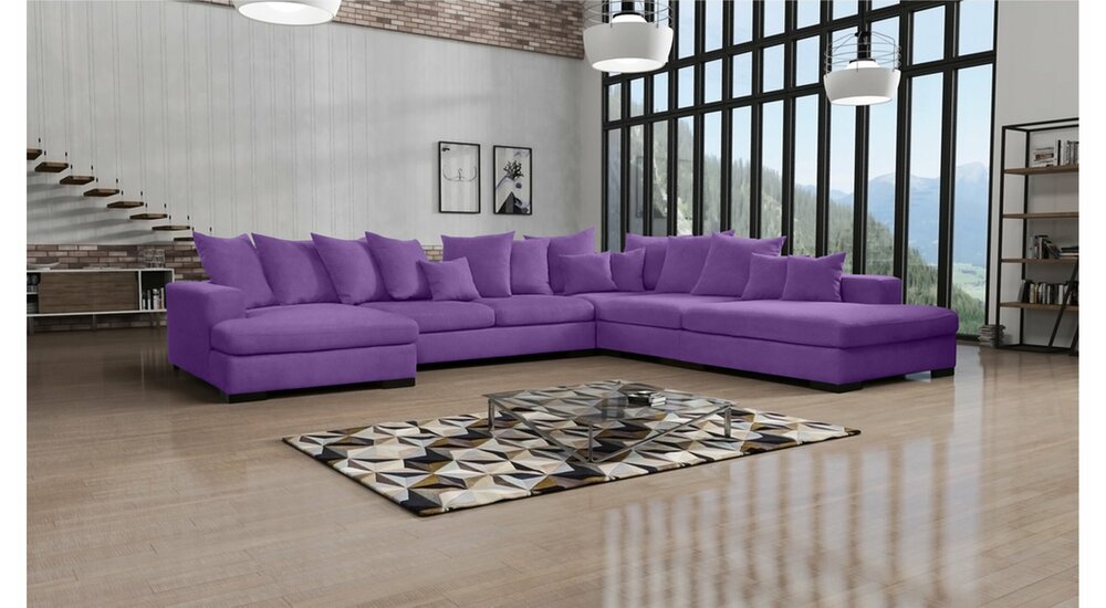 Stylefy Bonelli Canapé panoramique Violet Droite