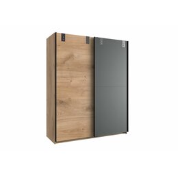 Stylefy Luca Armoire-penderie III Aspect chêne à planches Graphite