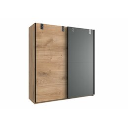 Stylefy Luca Armoire-penderie IV Aspect chene a planches Graphite